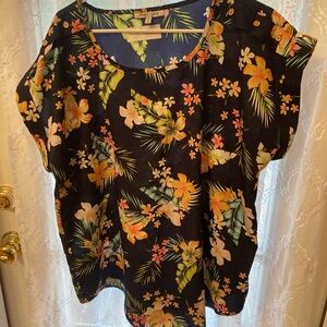 🌺 Speed Limit Tropical Floral Blouse | Navy | Size 2X 🌺
